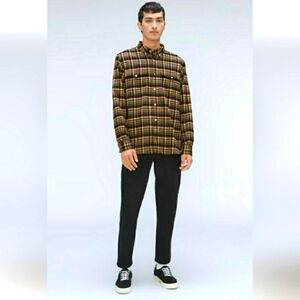 Everlane The Brushed Flannel Beech Plaid Shirt Men's Size Large Multicol…